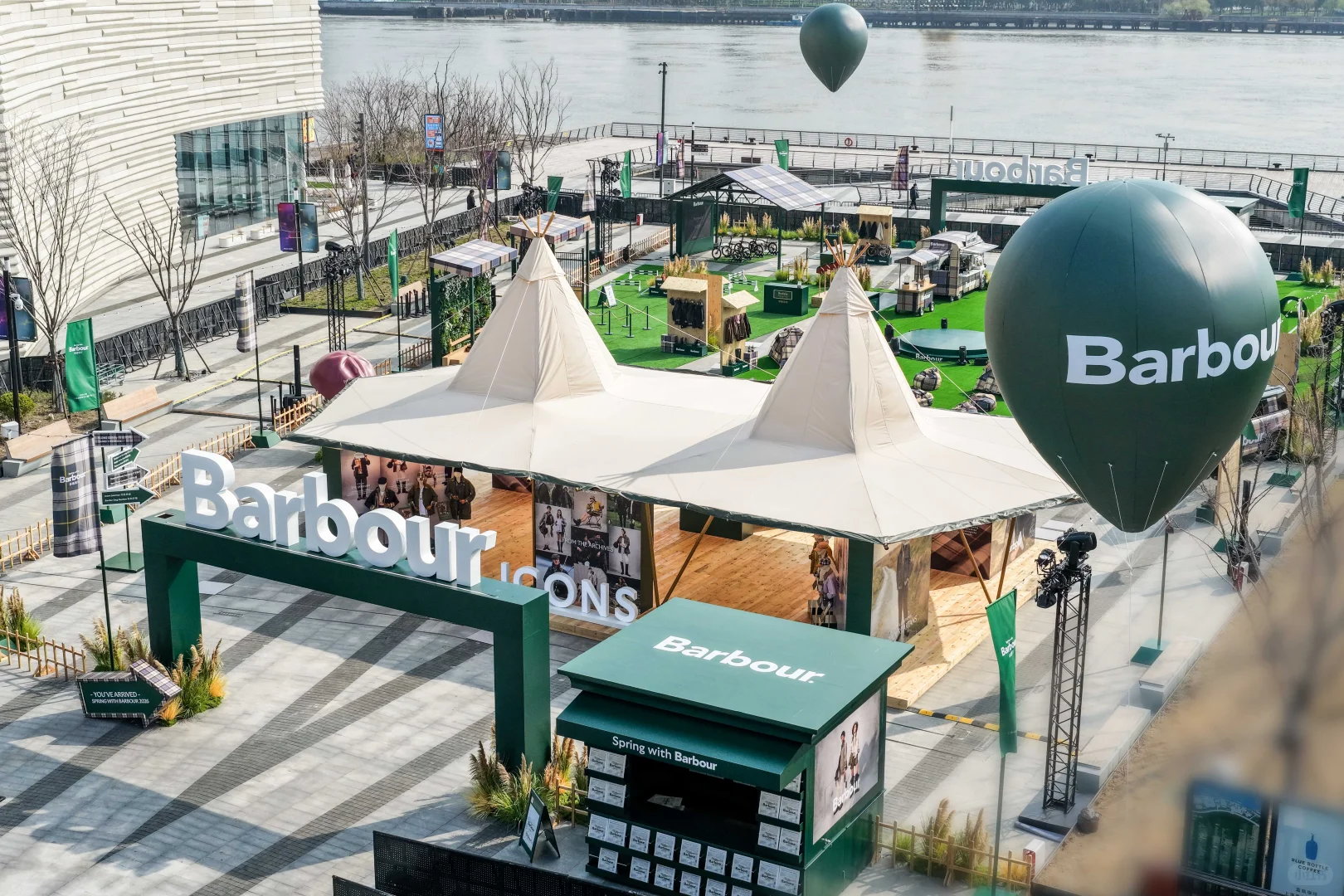 Barbour West Bund pop-up aerial view